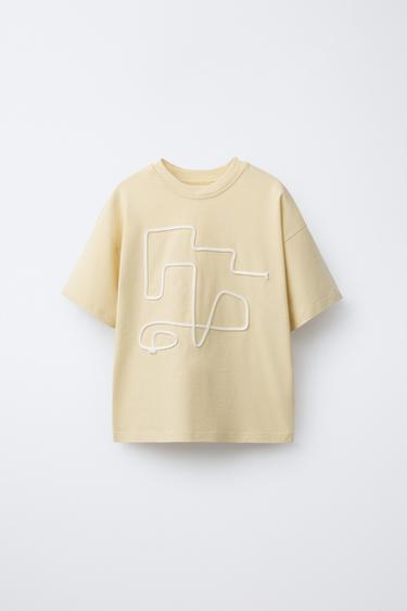 Zara DRAWSTRING T-SHIRT - Mustard