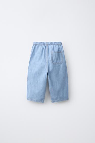 PANTALON EN DENIM - Bleu moyen de Zara - Image 1