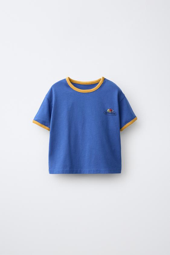 CAMISETA VIVOS CONTRASTE FRUIT OF THE LOOM™ - Azulón de Zara - Imagen 0