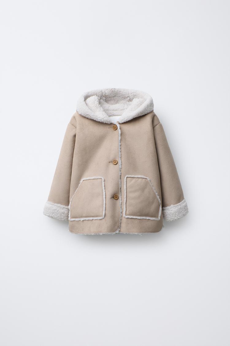 HOODED DOUBLE-FACED JACKET Beige ZARA Spain - Main Image