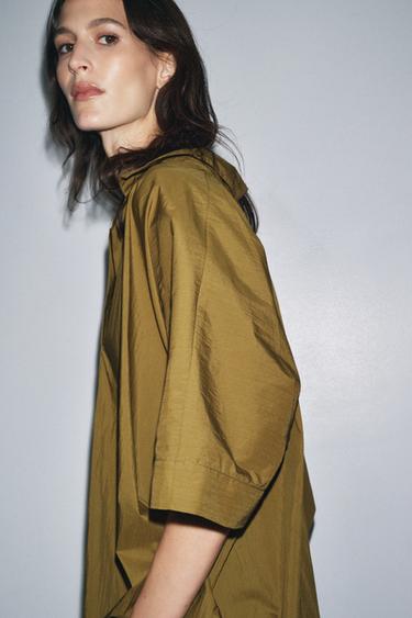 ZW COLLECTION OVERSIZE SHIRT - Oil by Zara