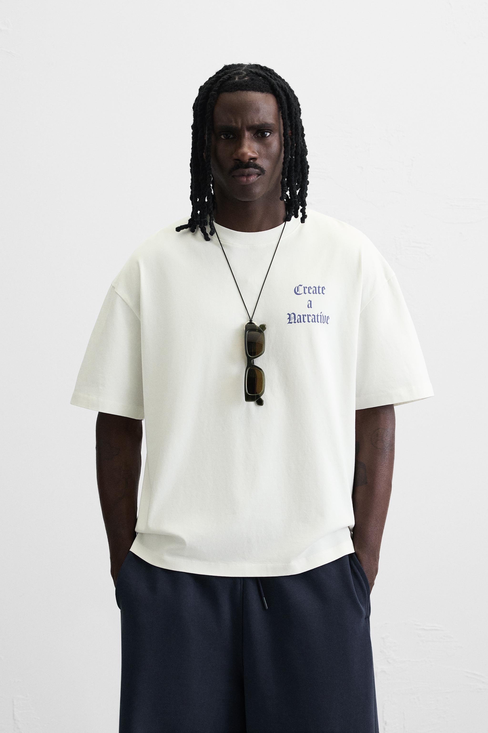 PRINTED GRAPHIC T-SHIRT - Oyster-white | ZARA Canada