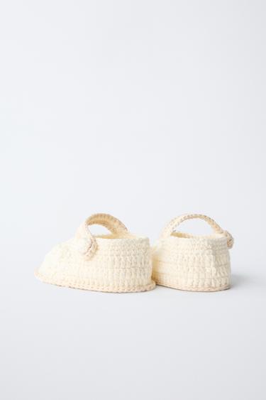 CHUNKY KNIT BOOTIES - Ecru White by Zara - Image 3