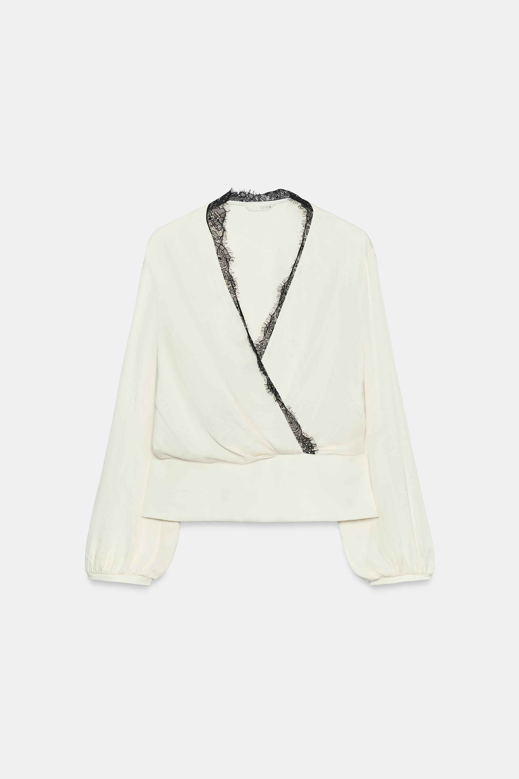 BLOUSE SATINÉE DENTELLE