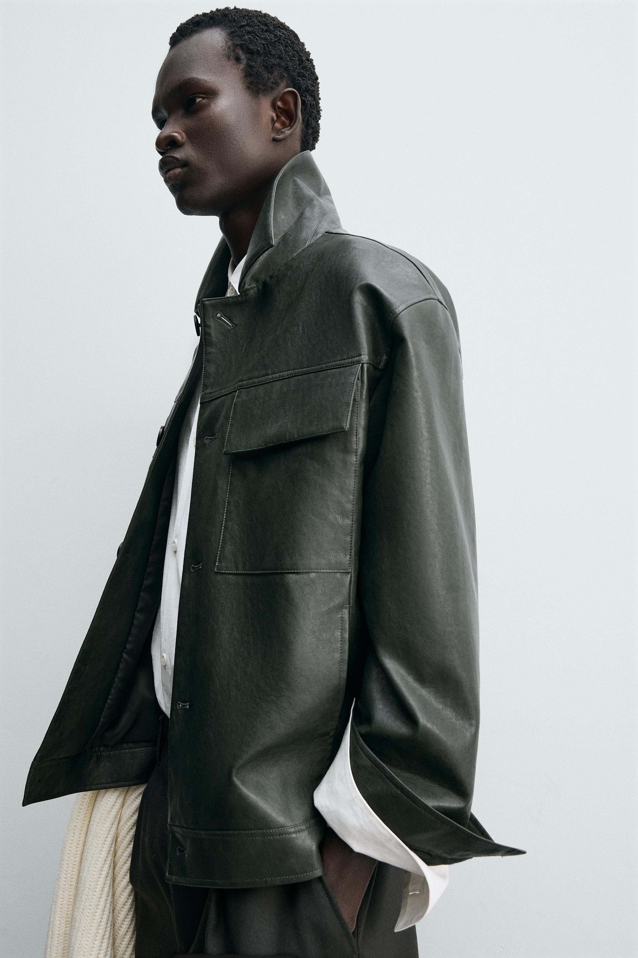 フェイクレザージャケット - テールグリーン | ZARA Japan / 日本