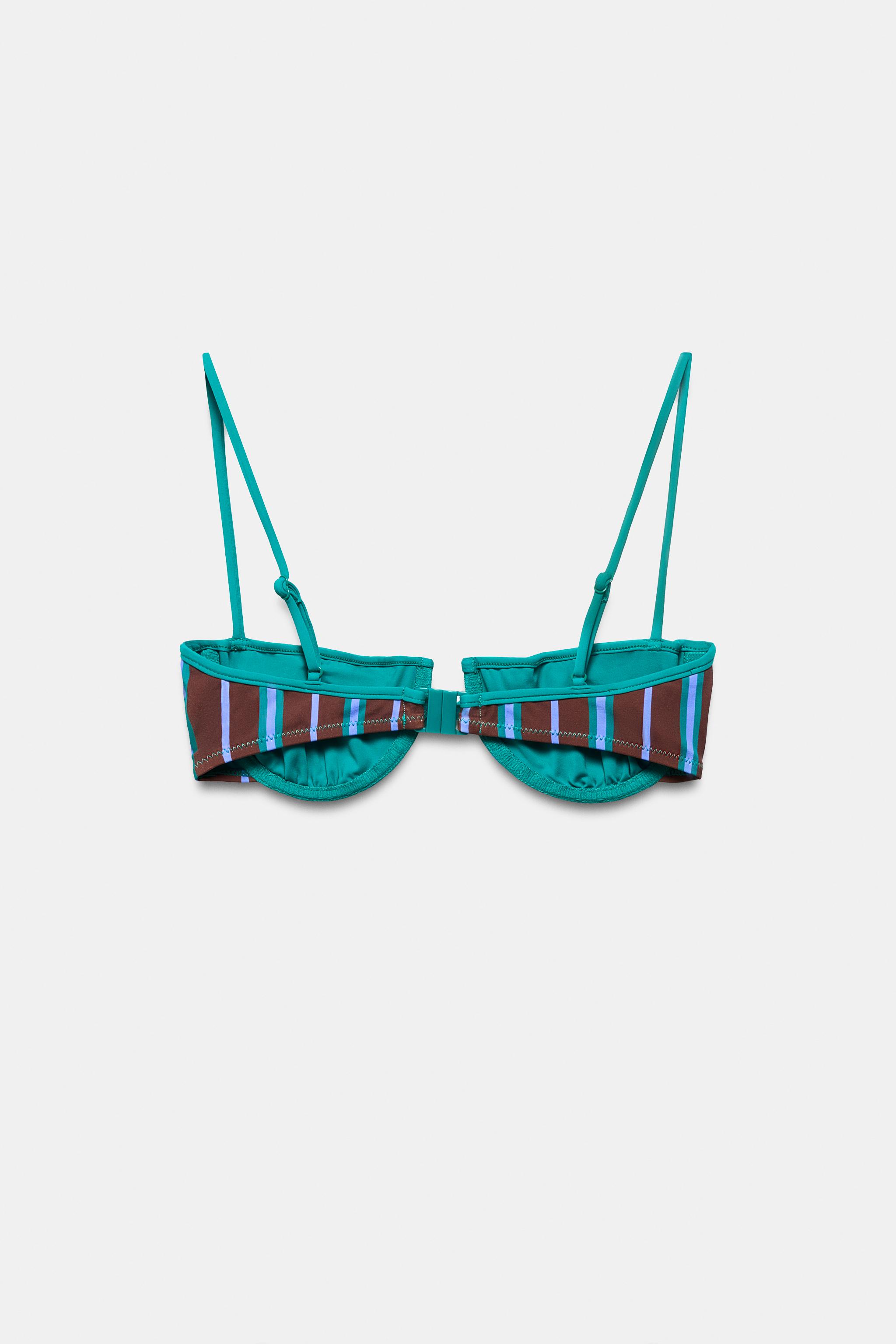 STRIPED UNDERWIRE BIKINI TOP