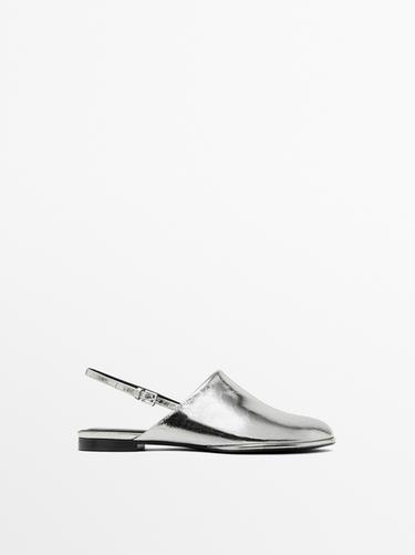 Zara Metallic flat shoes - Silver