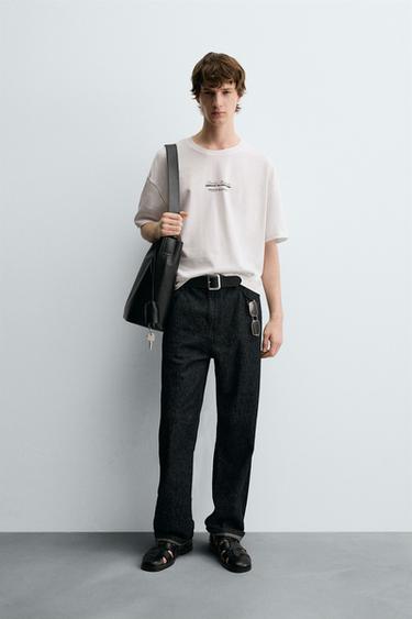 Zara PALM TREE PRINT T-SHIRT - White