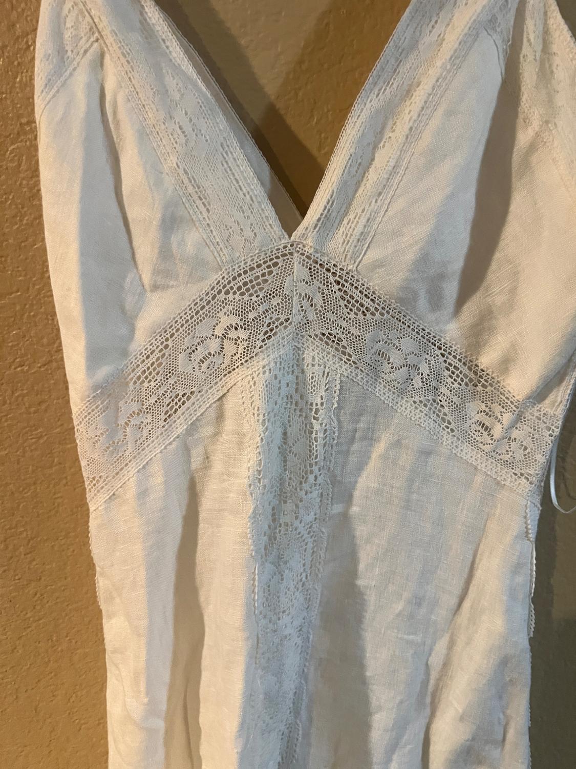 NEW ZARA ZW COLLECTION LONG VNECK SLIP DRESS WHITE 4786/012 NEW - Image 2