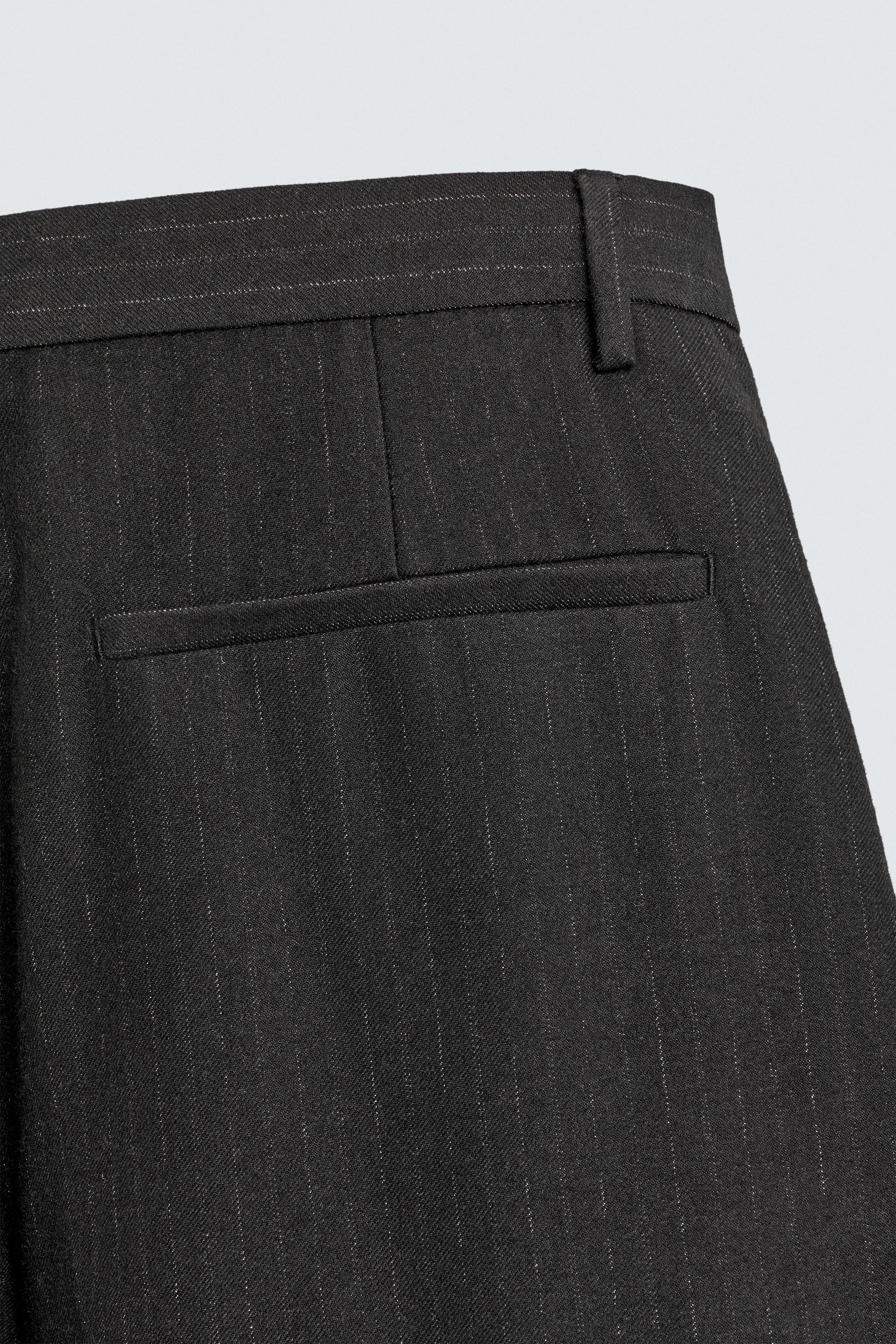 PINSTRIPE SUIT PLEATED PANTS