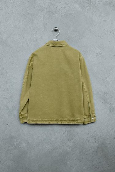 STORIESZ - CANVAS GARMENT DYE OVERSHIRT - Green by Zara - Image 1
