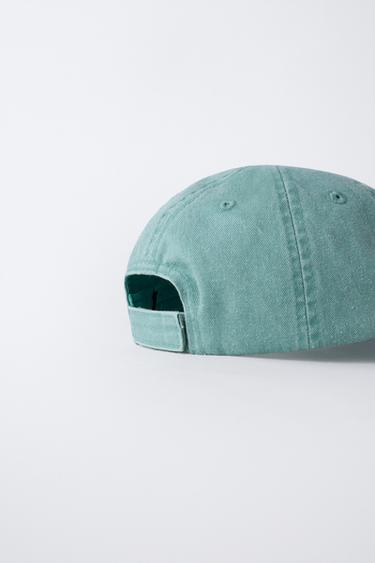 CASQUETTE EFFET DÉLAVÉ AVEC PIÈCE - Bleu chiné de Zara - Image 2