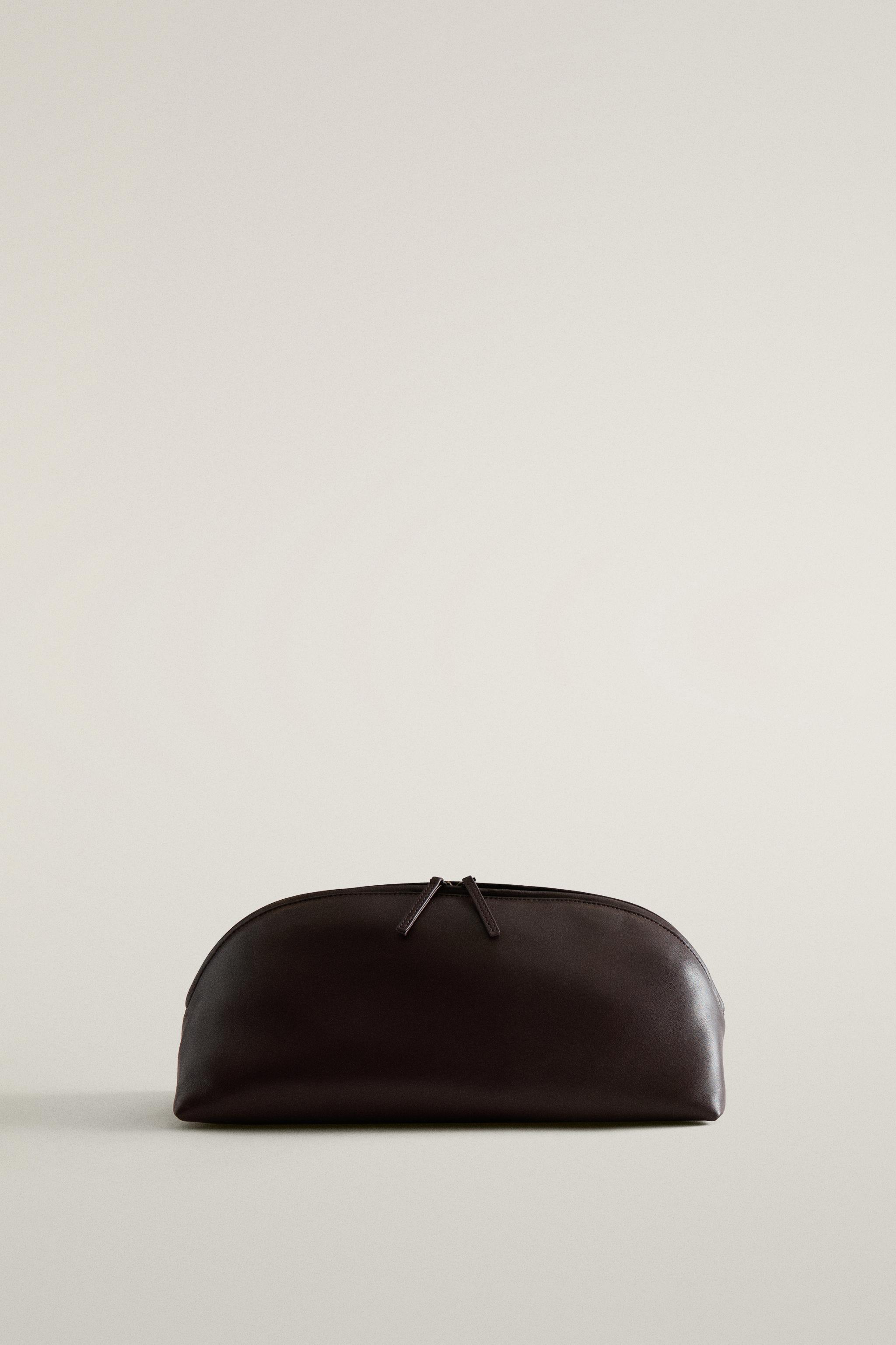 LARGE NAPPA LEATHER CRESCENT MAKEUP BAG