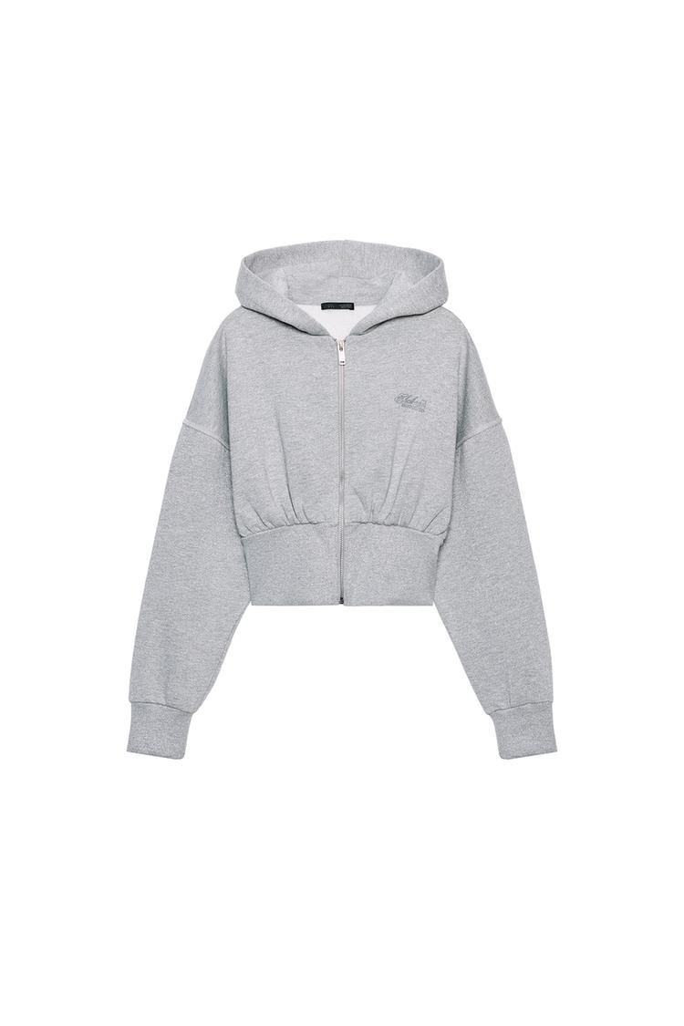 CROPPED GLITTER HOODIE