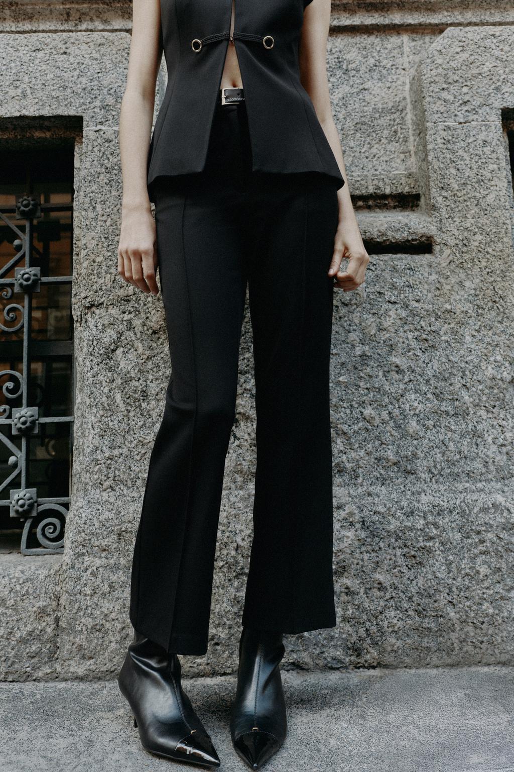 FLARE TROUSERS WITH BELT