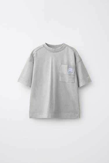 Zara POCKET T-SHIRT - Light gray