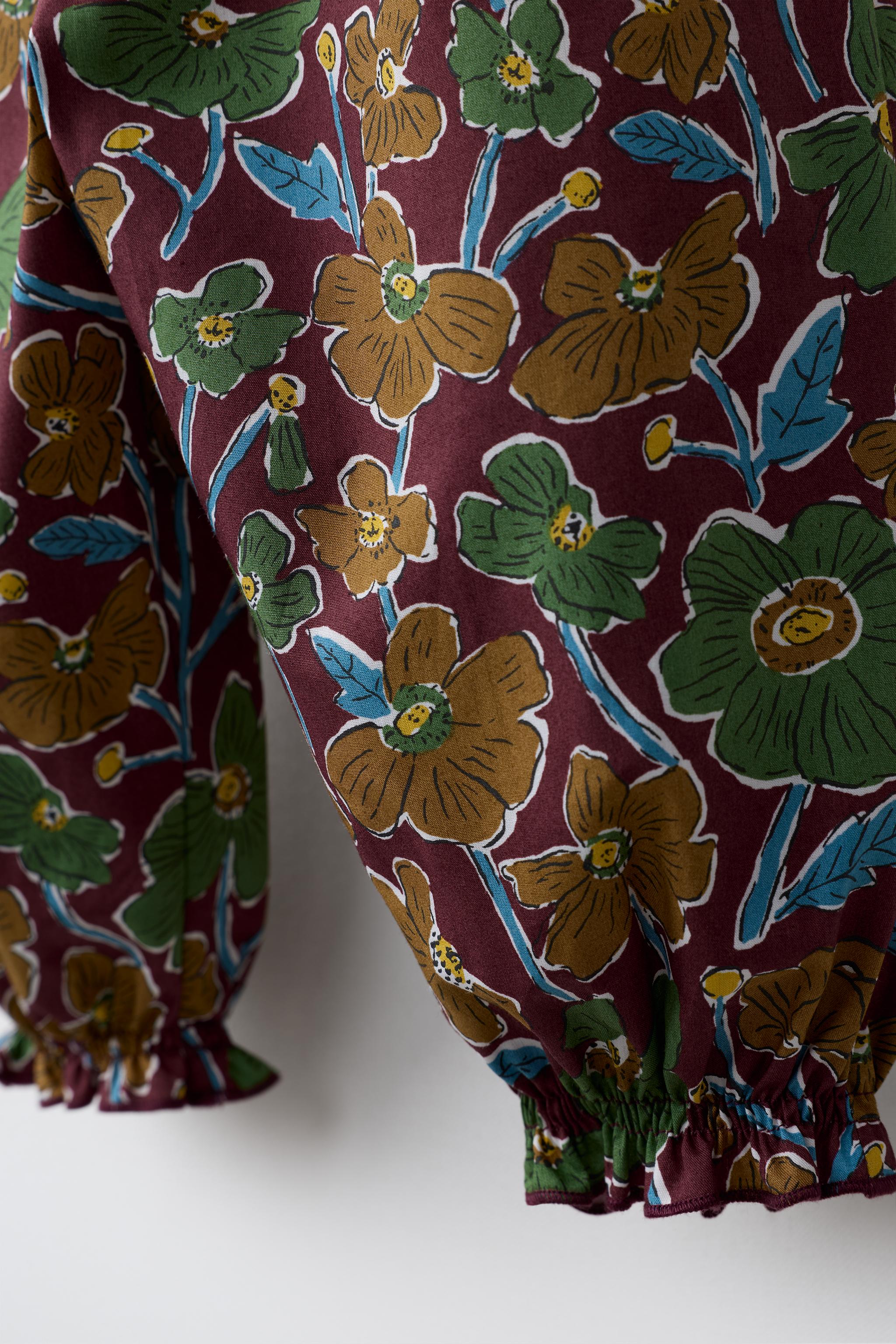 Детские брюки Zara FLORAL PRINT BAGGY PANTS MADE WITH LIBERTY FABRIC — фото 4