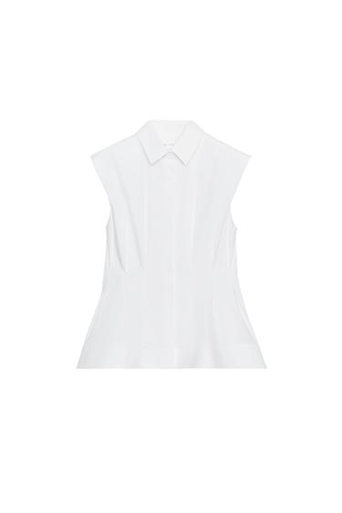Zara PLEATED SLEEVELESS SHIRT ZW COLLECTION - White