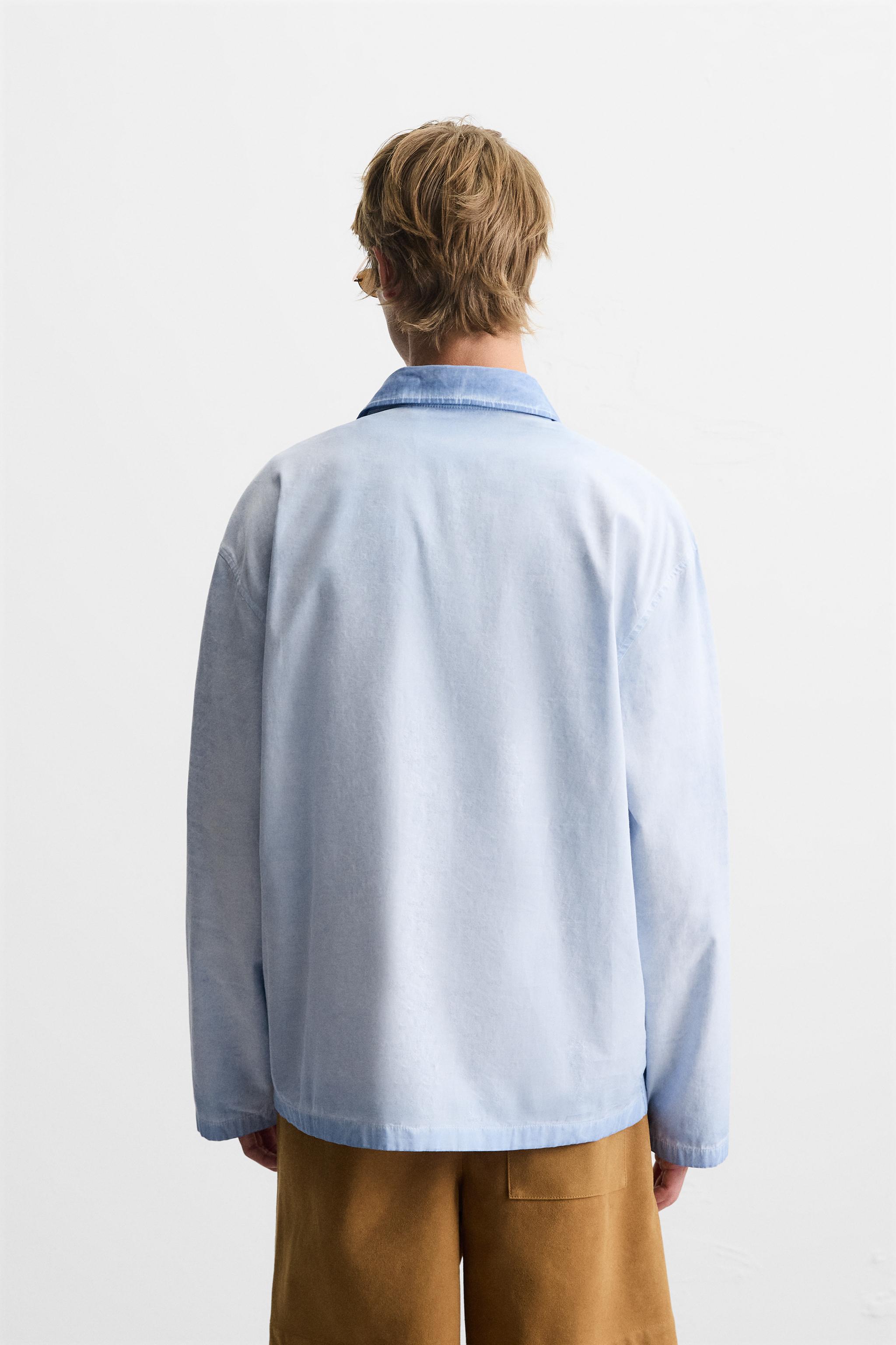 【ZARA】ウォッシュ加工リラックスフィットポロシャツ 3992/302 ウォッシュ加工リラックスフィットポロシャツ - ブルー | ZARA