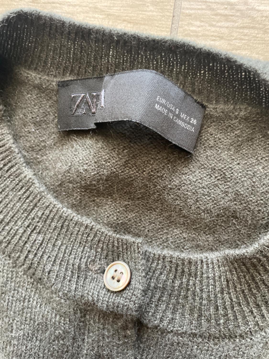 CARDIGAN GRIGIO/VERDE IN CASHMERE - Image 3