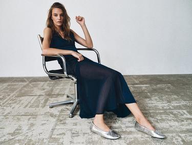 LIMITED EDITION LEATHER BALLET FLATS — Silver 1