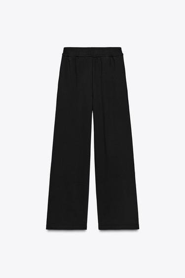 ПЛЮШЕВІ ШТАНИ WIDE LEG - Чорний Zara