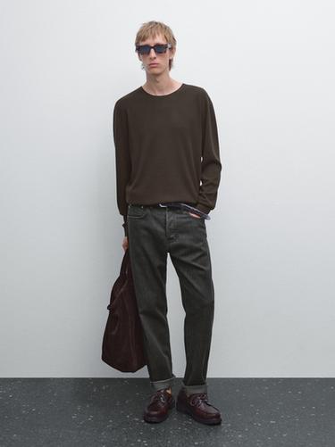 Zara 100% merino wool knit sweater - Brown - Image 0