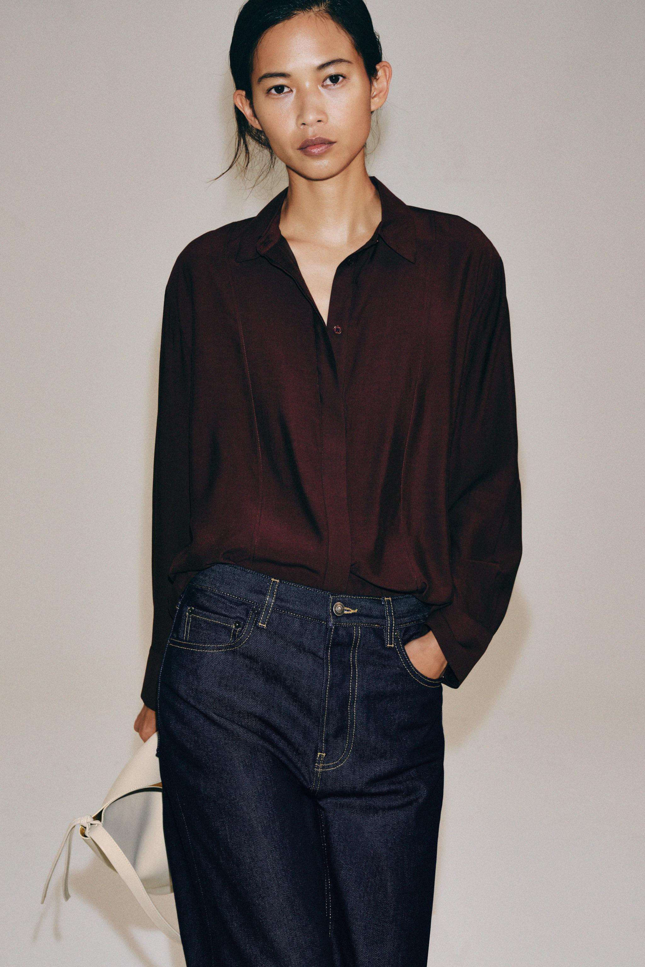 Zara ZW COLLECTION DÜZ GÖMLEK görsel 6