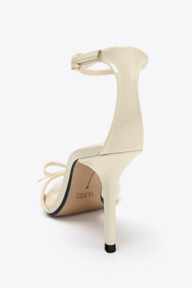 BOW HEELED SANDALS - Ecru White by Zara - Image 4