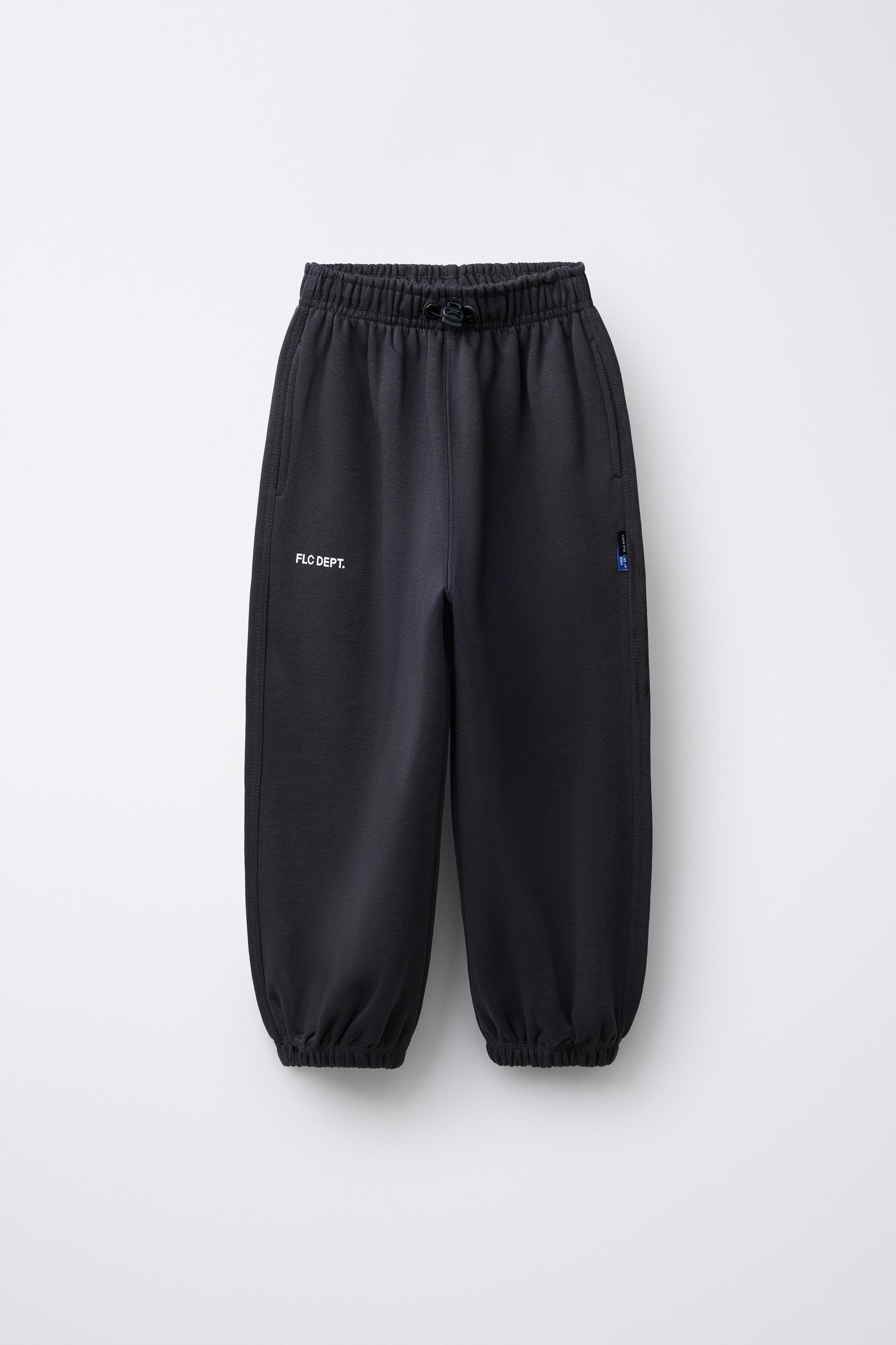 BALLOON PLUSH PANTS WITH TEXT - Anthracite grey | ZARA United States