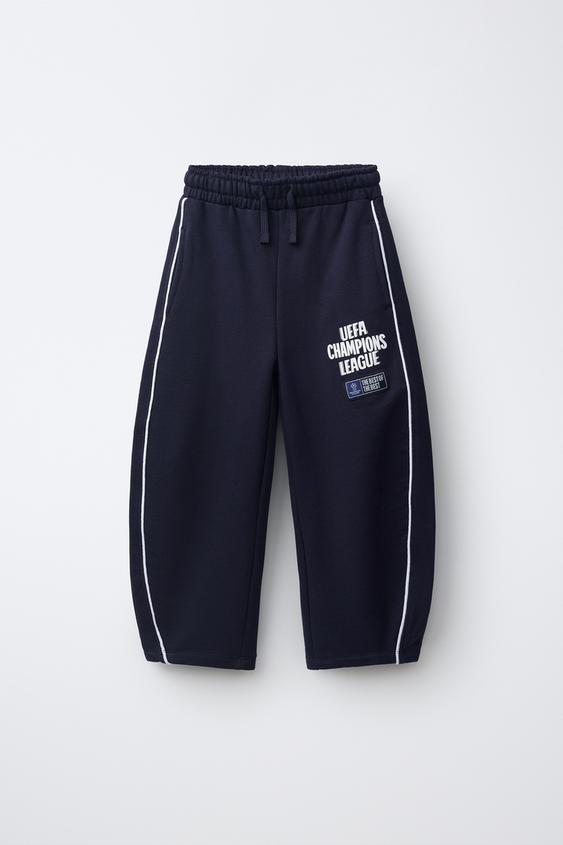 BARREL TROUSERS WITH UEFA CHAMPIONS LEAGUE ® PRINT - Blue by Zara - Image 0