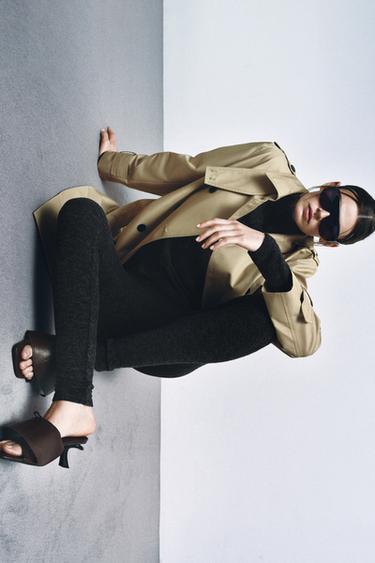LEATHER KITTEN-HEEL SANDALS - Brown by Zara - Image 2