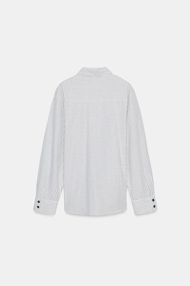 CHECK SHIRT WITH BOW - brown/white by Zara - Image 8