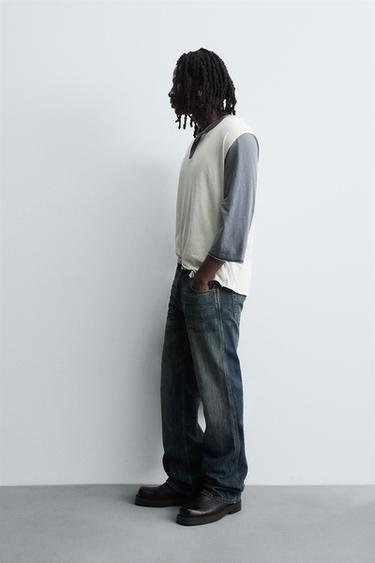 JEAN ÉVASÉ TAILLE BASSE - Bleu / Vert de Zara - Image 3