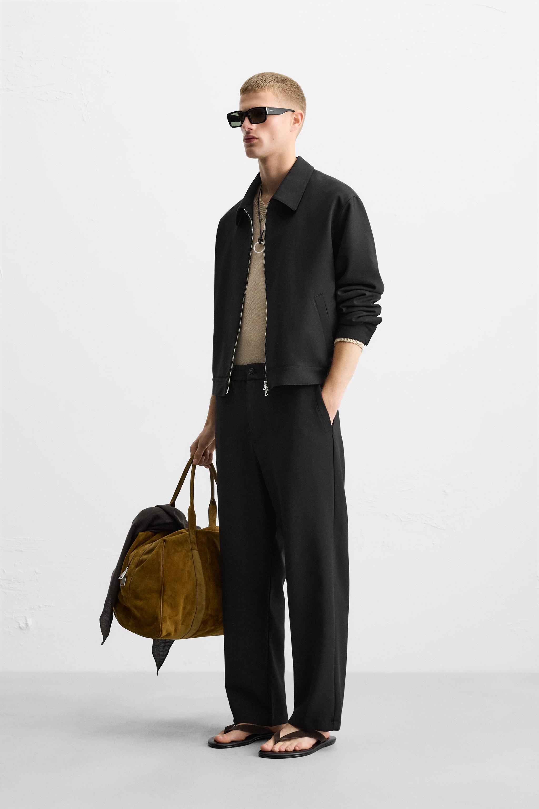 REGULAR FIT ZIP-UP JACKET - Black | ZARA Australia