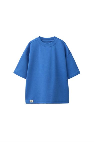 Zara INTERLOCK PLAIN T-SHIRT - Bluish