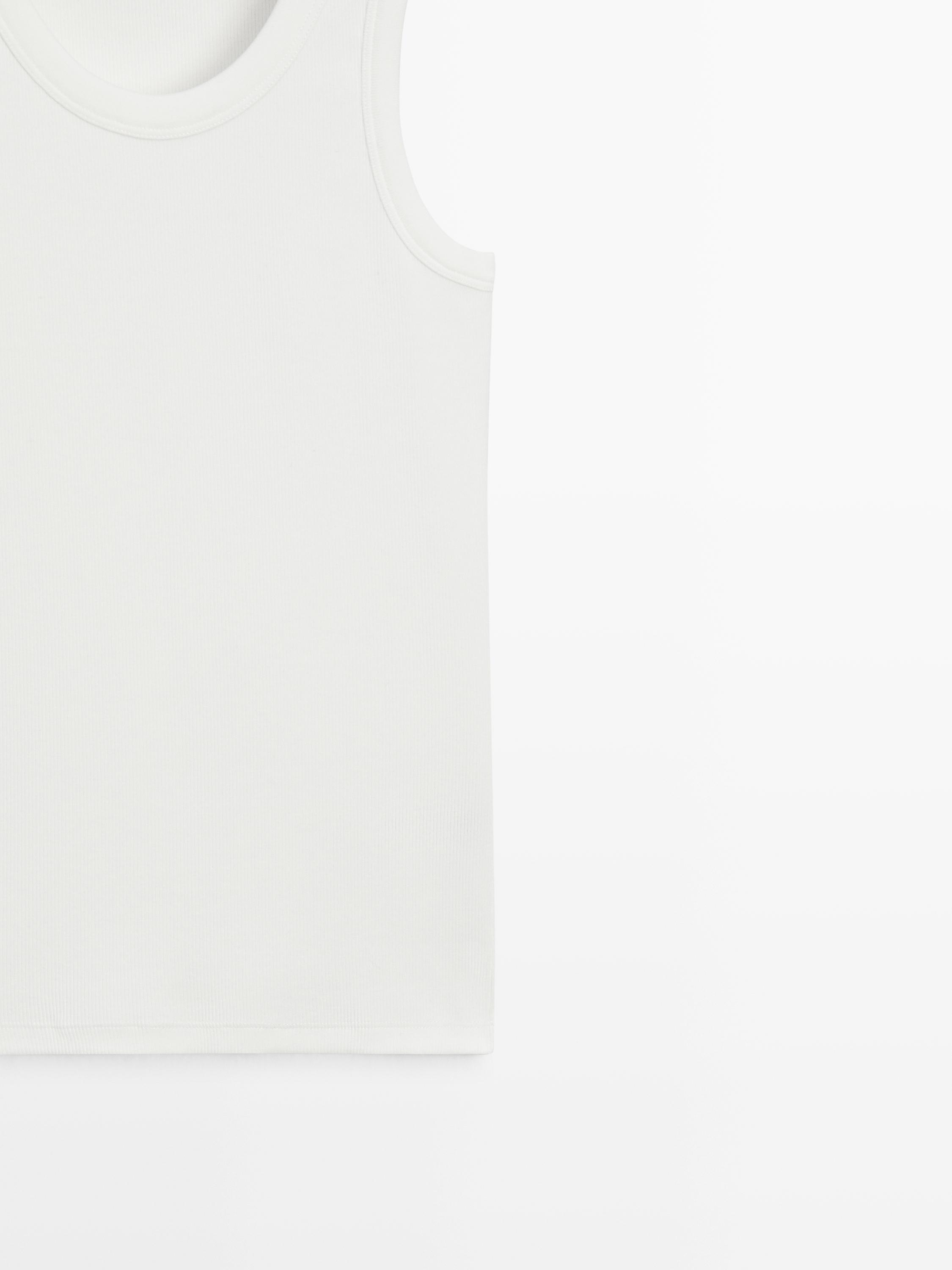 T-shirt encolure américaine en coton mélangé