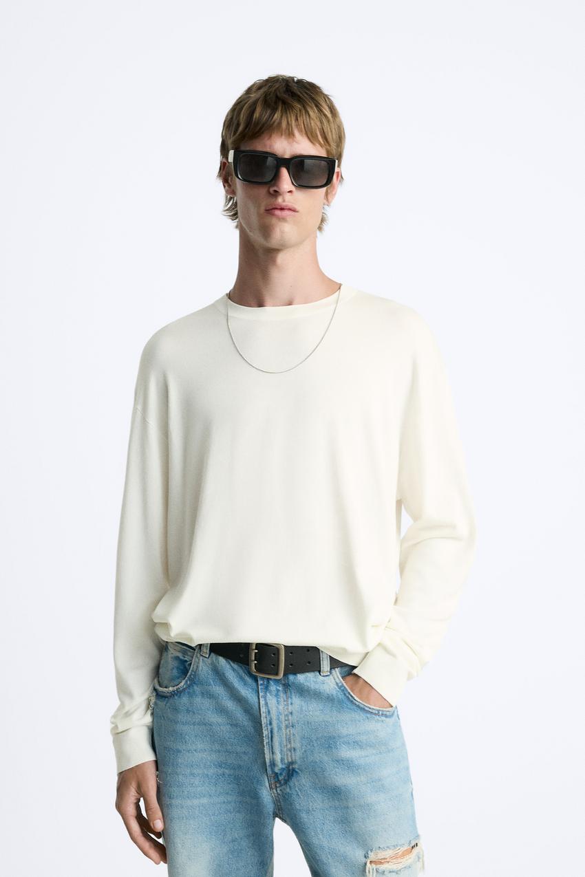 PULLOVER AUS VISKOSEMISCHGEWEBE - Cremefarben | ZARA Deutschland 