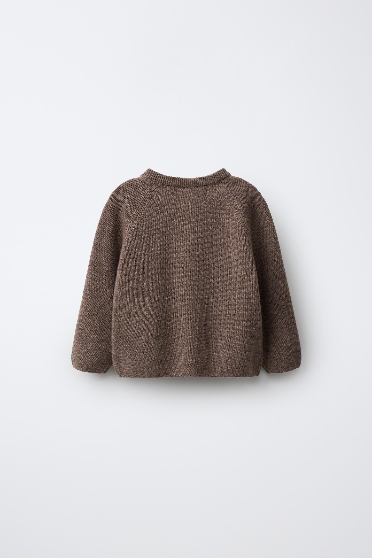 Детский свитер Zara Wool and Cashmere Knit, цвет: Коричневый — фото 2