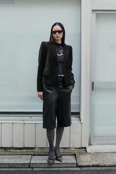 ベルベットフィットブレザー ZW COLLECTIONグリーンZaraのベルベットフィットブレザー ZW COLLECTION - グリーン 