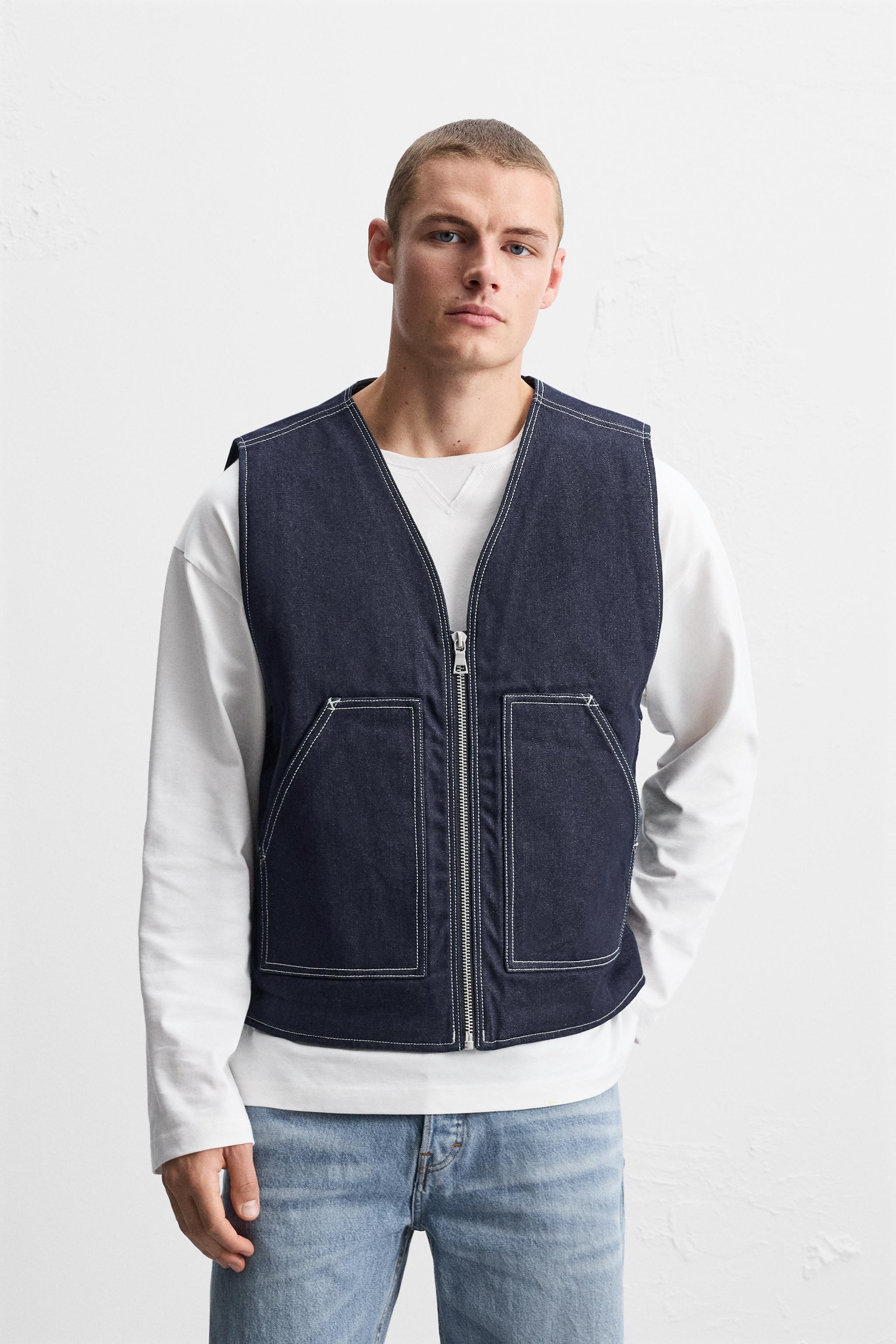 Blue denim vest hotsell