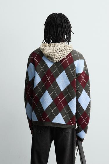 DIAMOND TEXTURED CARDIGAN - Chocolate by Zara - Image 2