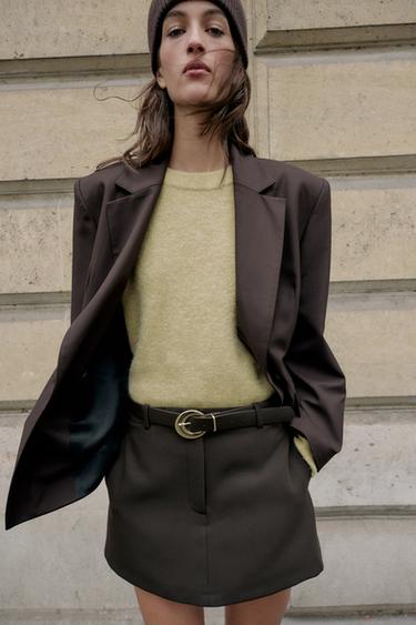 Zara SUKNJA-PANTALONE SA KAIŠEM – Smeđa