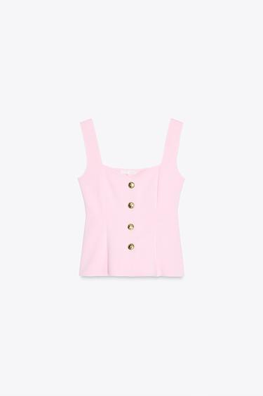 PEPLUM STRETCH VEST TOP - Pink by Zara - Image 5