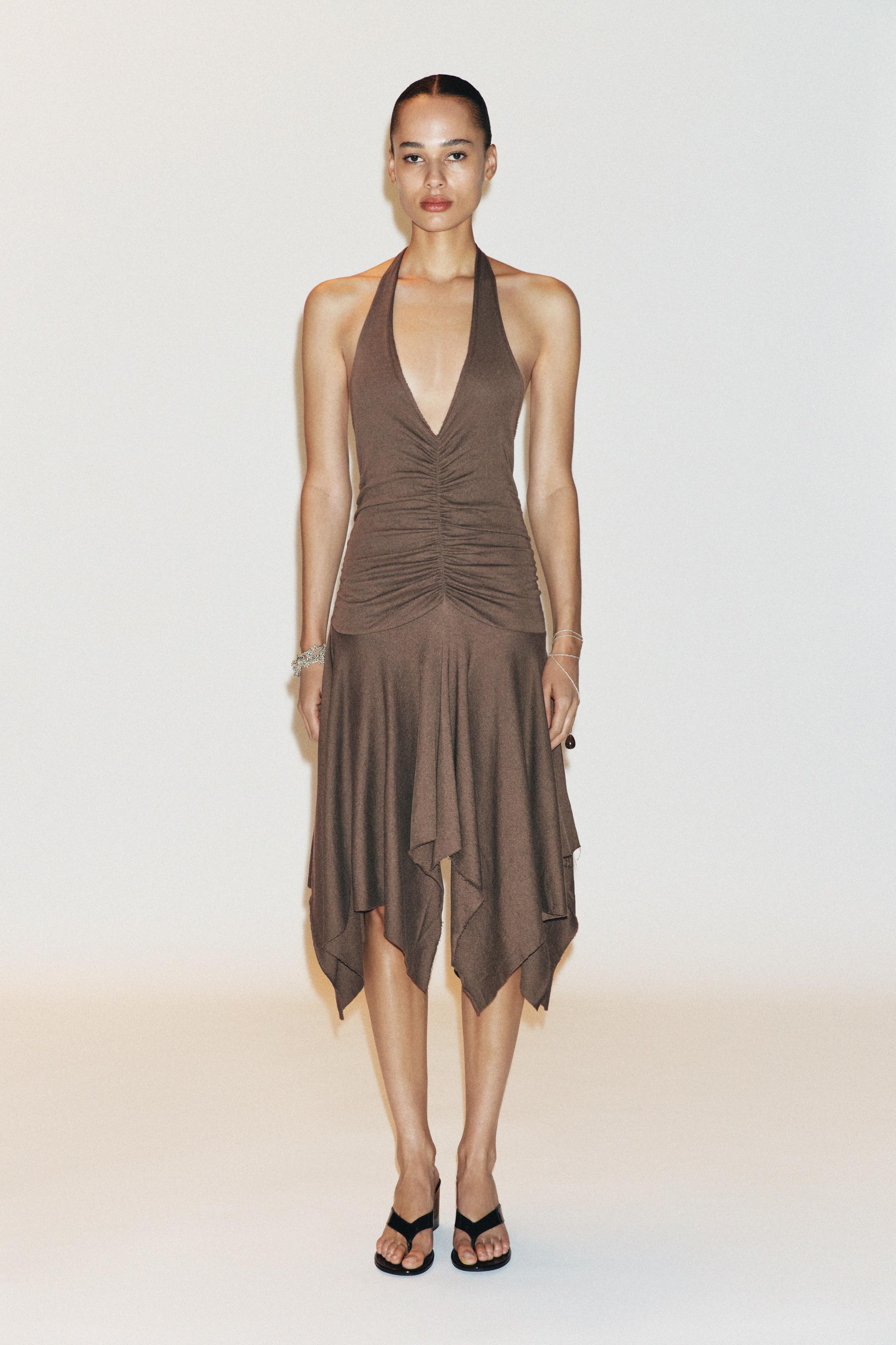 ASYMMETRIC HALTER DRESS