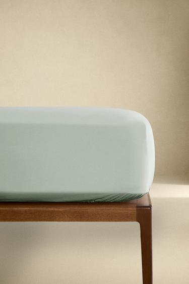 SATEEN FITTED SHEET | 40 CM HIGH (300 THREAD COUNT) - Mint by Zara