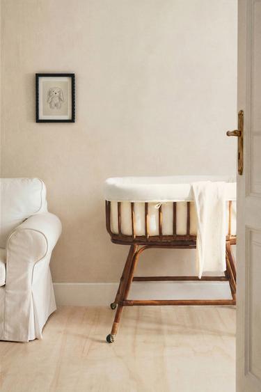 MINI LIT BÉBÉ ROTIN - Beige clair de Zara - Image 5