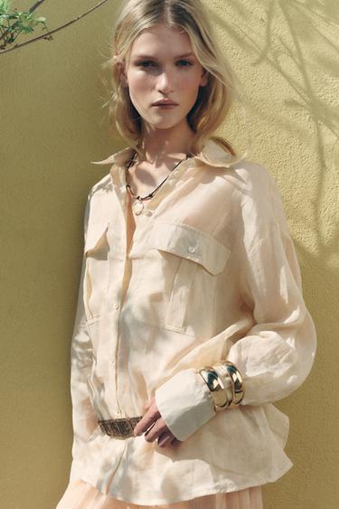 CAMISA RAMIO 100% ZW COLLECTION - Crudo de Zara