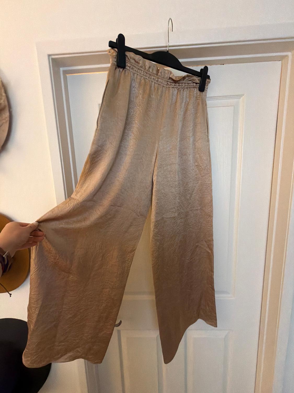 ZW COLLECTION SATIN WIDE LEG PANTS - Image 4
