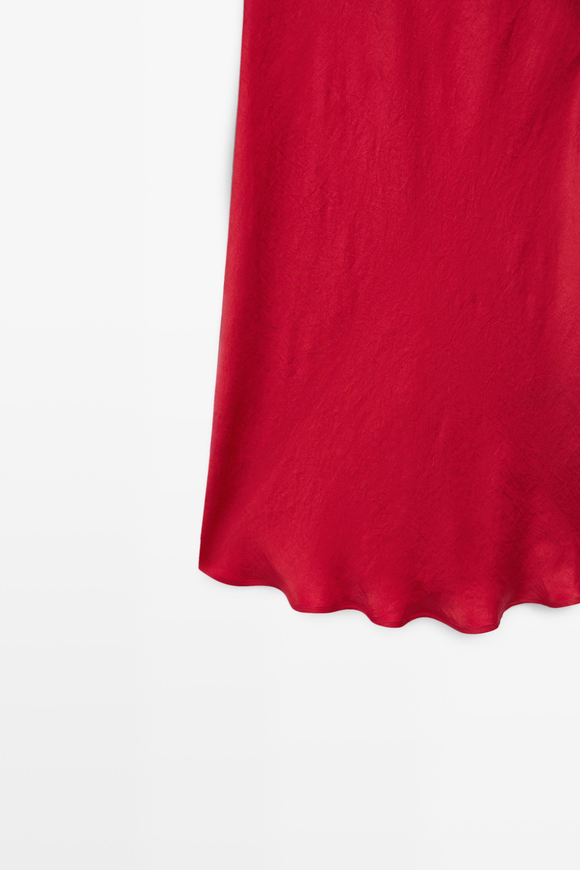 Flowing satin midi dress